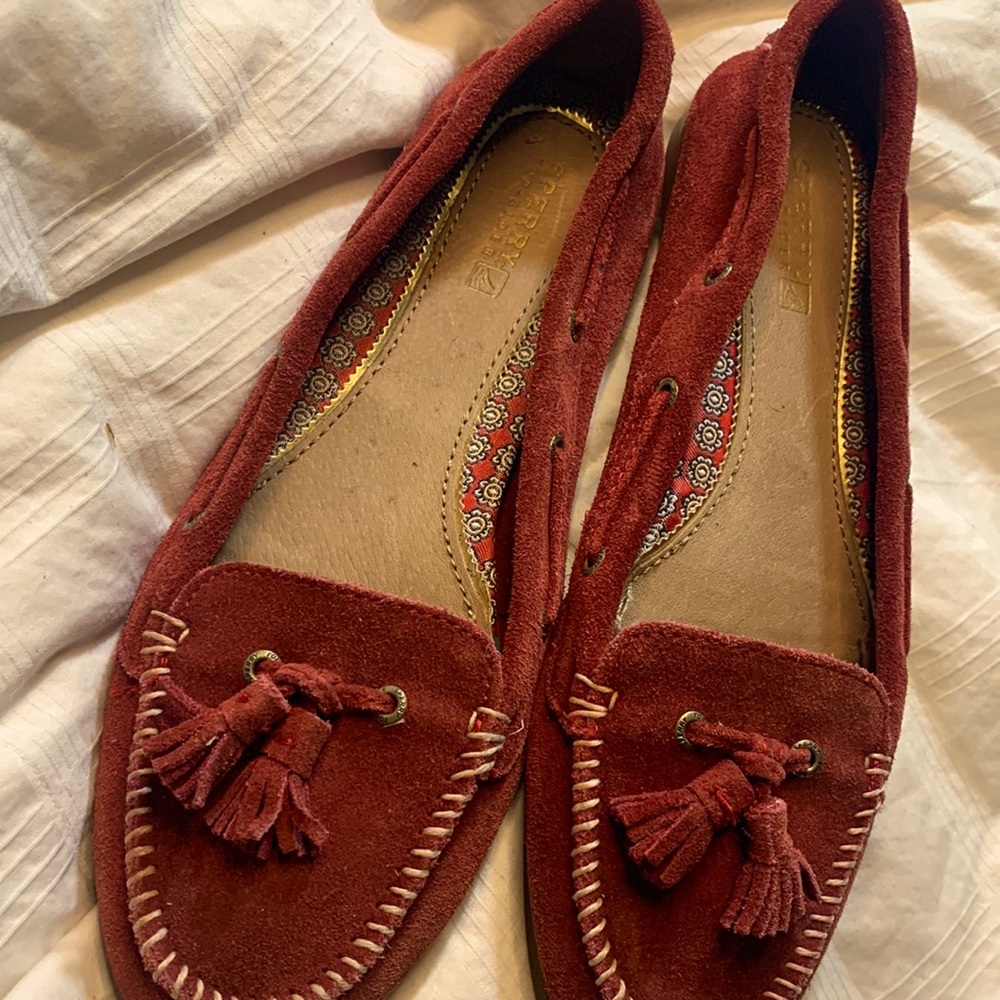 Sperry Rusty Red Suede Moccasin Style Topsiders